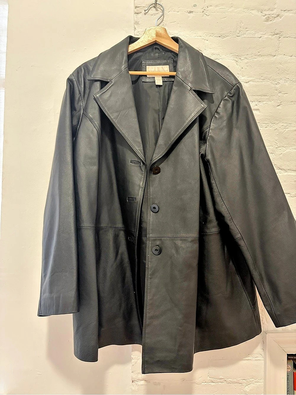 WORTHINGTON Leather Button Front Blazer Jacket Size 2X Like New